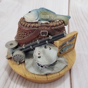 Our America Gone Fishing Jar Candle Topper Fits Yankee Candle 12 Oz Tall Candle